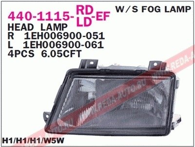 Фара передняя DEPO 440-1115R-LD-EF