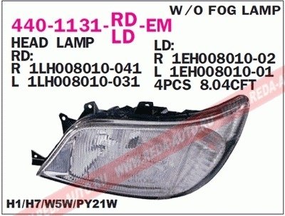 Купить Фара Mercedes W901, W902, W903, W904 DEPO 440-1131R-LD-EM (фото1) подбор по VIN коду, цена 2965 грн.