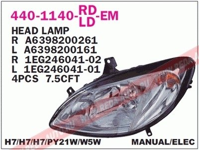 Фара основная L DEPO 440-1140L-LD-EM