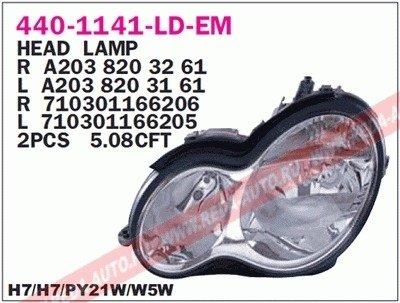 Фара передня DEPO 440-1141L-LD-EM