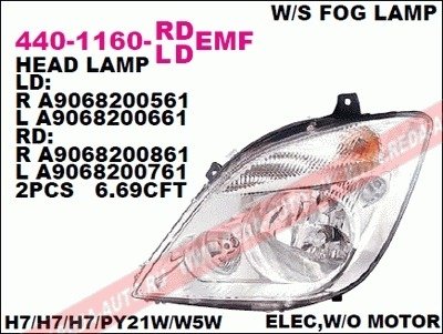 Фара основная R DEPO 440-1160R-LDEMF