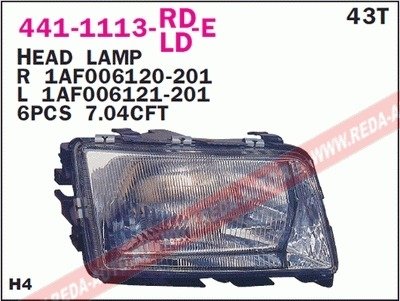 Купить Фара передняя Audi 100 DEPO 441-1113R-LD-E (фото1) подбор по VIN коду, цена 2330 грн.
