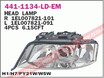 Купить Фара передняя Audi A6 DEPO 441-1134L-LD-EM (фото1) подбор по VIN коду, цена 3497 грн.