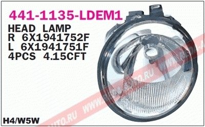 Купить Фара передняя DEPO 441-1135R-LDEM1 (фото1) подбор по VIN коду, цена 2916 грн.