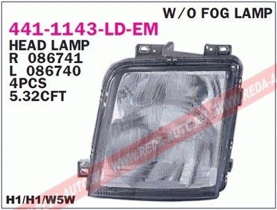 Купить Фара передняя DEPO 441-1143L-LD-EM (фото1) подбор по VIN коду, цена 3702 грн.