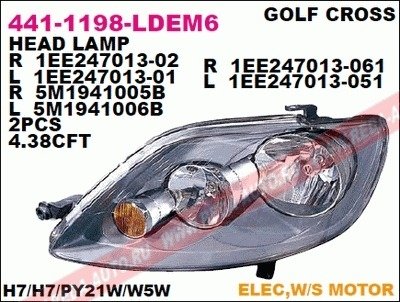 Купити Фара лів. H7/H7 з поворотн.елек. [] Volkswagen Golf DEPO 441-1198L-LDEM6 (фото1) підбір по VIN коду, ціна 6179 грн.