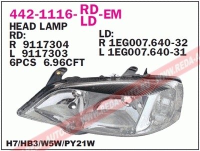 Фара передняя DEPO 442-1116L-LD-EM