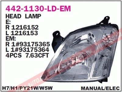 Фара передняя DEPO 442-1130L-LD-EM