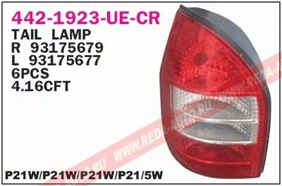 Купить Фонарь задний Opel Zafira DEPO 442-1923L-UE-CR (фото1) подбор по VIN коду, цена 2359 грн.