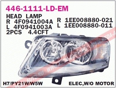 Купить Фара основная R Audi A6 DEPO 446-1111R-LD-EM (фото1) подбор по VIN коду, цена 4877 грн.