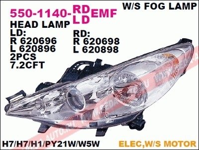 Фара передняя DEPO 550-1140R-LDEMF