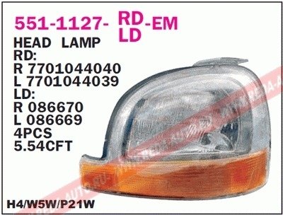 Фара передняя DEPO 551-1127R-LD-EM