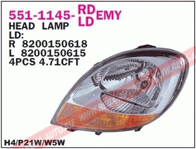 Фара L DEPO 551-1145L-LDEMY