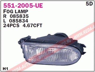 Купить Фара противотуманна Renault Clio, Megane DEPO 551-2005R-UE (фото1) подбор по VIN коду, цена 1313 грн.