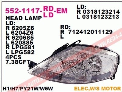 Купить Фара Citroen C3 DEPO 552-1117L-LD-EM (фото1) подбор по VIN коду, цена 5209 грн.