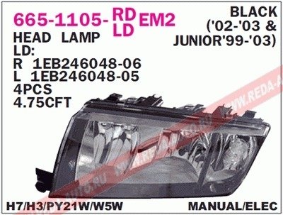 Фара передняя DEPO 665-1105L-LDEM2