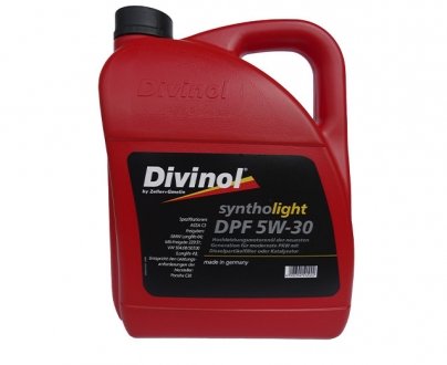 Купить Масло Syntholight DPF 5W-30 5л Divinol 491805 (фото1) подбор по VIN коду, цена 2169 грн.
