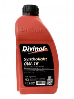Масло моторное Syntholight 0W16 1 L Divinol 498101