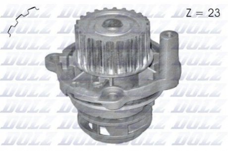 Водяний насос Caddy III/Octavia/Golf IV/V/Passat/Polo 1.6/2.0 97- Audi A4, Volkswagen Polo, Audi A3, Volkswagen Passat, Skoda Octavia, Volkswagen Golf, Bora, Seat Toledo, Leon, Volkswagen Touran, Caddy DOLZ a198