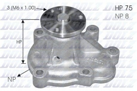 Водяний насос Combo/Astra G/H/Corsa 1.7Di/CDTi 00- Opel Astra, Zafira, Corsa, Combo, Meriva DOLZ o144