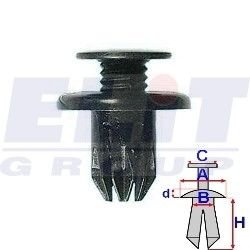 Купити Дюбель бампера (к-т:10 шт) размер:A = 20mm/B = 9,9mm/C = 13,8mm/d = 2,3mm/H = 15,5mm Honda Legend, Prelude, Accord, Chevrolet Lacetti, Aveo ELIT r 60002 (фото1) підбір по VIN коду, ціна 203 грн.