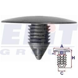 Кліпса подКрилков (к-т:10 шт) размер:A= 34,7mm/B= 7,9mm/C= 10,7mm/d= 3,2mm/H= 25,5mm ELIT r A18000