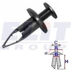 Купити Дюбель бампера (к-т:10 шт) размер:A = 19,8mm/B = 8,7mm/C = 13mm/d = 3,9mm/H = 27,6mm Toyota Land Cruiser, Lexus GX, IS ELIT r B19739 (фото1) підбір по VIN коду, ціна 313 грн.