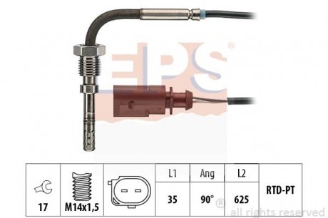 VW Датчик температуры ОГ Golf V, AUDI A3, SKODA Octavia, 1,9-2,0TDI 04- Skoda Superb, Audi A3, Volkswagen Golf, Seat Altea, Skoda Octavia, Seat Toledo, Volkswagen Jetta, Seat Leon, Volkswagen EOS EPS 1.220.067