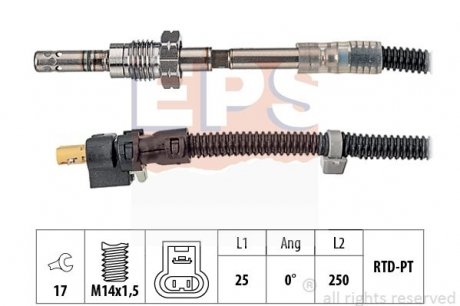 Датчик температуры выпускных газов MB A (W169) 160CDI/180CDI/200CDI 04-12 Mercedes W169, W245 EPS 1.220.200