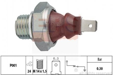 Купити Датчик тиску оливи Opel Corsa, Kadett, Ascona, Omega, Porsche Boxster, Cayman EPS 1.800.023 (фото1) підбір по VIN коду, ціна 106 грн.