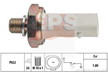 Купить Датчик давления масла VW Polo, Vento, Sharan, T4 Seat Ibiza, Cordoba, Alhambra 1.6-2.0 93- Volkswagen Transporter, Seat Ibiza, Audi A8, Seat Cordoba, Volkswagen Sharan, Polo, Golf EPS 1.800.136 (фото1) подбор по VIN коду, цена 352 грн.