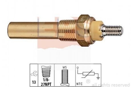 FORD Датчик температуры воды Sierra,Scorpio желтый Ford Fiesta, Escort, Orion, Sierra, Transit EPS 1.830.135