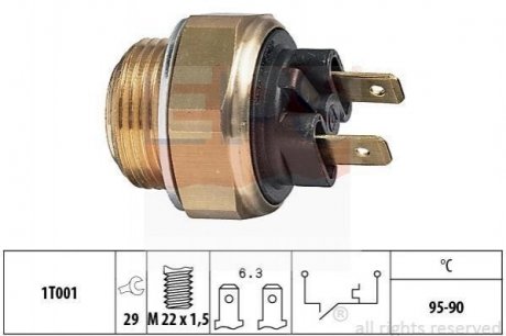 Купить OPEL Датчик включения вентил.Record E,Kadett E,Peugeot 205,309,Skoda Favorit,Felicia,VW Polo Opel Kadett EPS 1.850.020 (фото1) подбор по VIN коду, цена 263 грн.