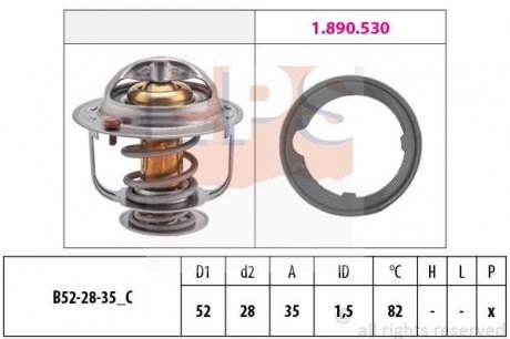 Купити Термостат Honda Civic 1.3-1.7 87-05 Honda Civic, Jazz, CR-V, FR-V, Accord EPS 1.880.493 (фото1) підбір по VIN коду, ціна 591 грн.