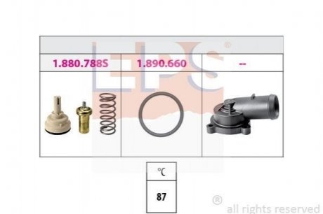 VW Р/к термостату SKODA SEAT, 1,6 Volkswagen Polo, Seat Ibiza, Skoda Roomster, Seat Cordoba, Skoda Fabia, Volkswagen Jetta EPS 1.880.788K