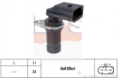 Датчик положення к/вала BMW 3 (E36/E46), 5 (E39/E60), 7 (E38/E65), X3 (E83), X5 (E53), Z3 (E36), Z4 (E85) 1.6-4.6 95- BMW E36, E34, E39, E38, E31, E46, X5, Land Rover Freelander, BMW E65, E66, E60, E61 EPS 1.953.472