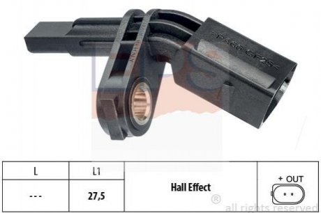 Купить VW Датчик ABS передн.лев.Golf,Passat,T5,Skoda Octavia,Seat,Audi Volkswagen Passat, Seat Leon, Volkswagen Transporter, Touran, Multivan, Caddy, Golf, Skoda Octavia, Superb, Volkswagen Jetta, Sharan EPS 1.960.007 (фото1) подбор по VIN коду, цена 626 грн.