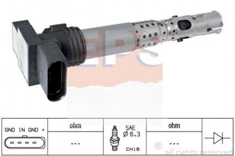 Котушка запалювання Skoda Fabia 1.2 6V/VW Polo 1.2 02- EPS 1.970.431