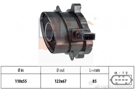 Расходомер воздуха (дизель) BMW 2,0-3,0d: E46/90, E60, E65, E53/83 BMW E46, X3, E65, E66, E93, X5, E60, E61, E81, E90, E91, E92 EPS 1.991.005