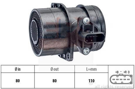 VW Расходомер воздуха Audi A3/4/6,Seat,Ford Galaxy,Skoda fabia,Octavia,SuperB,Caddy III,Golf IV,V,LT28-46,T5,Passat,Sharan,Touareg 1.9/2.5TDI Seat Toledo, Volkswagen Jetta, Dodge Caliber EPS 1.991.191