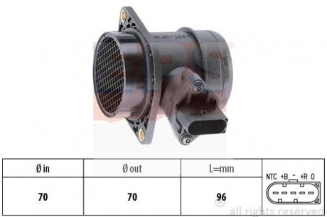 VW Расходомер воздуха Audi A3 1,8 Skoda Octavia 1,8/2,0 SEAT,Golf IV EPS 1.991.380