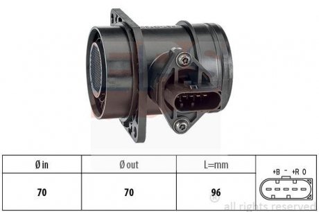 Купить Расходомер воздуха VAG 1.4TDI/1.9TDI/2.0SDI BKC/BLS/BXE 09.96- Volkswagen Caddy, Skoda Octavia, Volkswagen Golf, Bora, Seat Toledo, Skoda Roomster, Superb, Seat Leon, Skoda Fabia, Volkswagen Sharan, Audi A3 EPS 1.991.509 (фото1) подбор по VIN коду, цена 2470 грн.