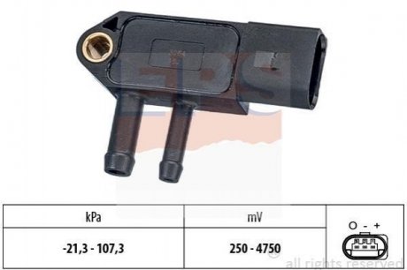 Датчик тиску каталізатора VAG Caddy/T5 10- (сажового фільтру) Volkswagen Passat, Seat Ibiza, Leon, Volkswagen Golf, Skoda Octavia, Volkswagen Jetta, Skoda Roomster, Superb, Yeti, Audi A6, A1 EPS 1.993.266