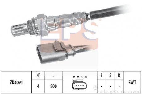 VW Лямбда-зонд GOLF 1.2/1.4 12-, TIGUAN 1.4 16-18, AUDI Q2 (GAB, GAG) 1.4 TFSI 16- Seat Leon, Volkswagen Golf, Audi A3, Skoda Octavia EPS 1.998.199