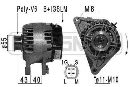 Купити Генератор Toyota Corolla, Avensis, Auris ERA 210980 (фото1) підбір по VIN коду, ціна 15918 грн.