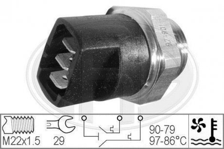 Датчик вмикання вентилятора Volkswagen Polo, Passat, Corrado, Golf, Vento, Seat Ibiza, Cordoba, Volkswagen Sharan, Ford Galaxy, Volkswagen Caddy, Audi A3 ERA 330281