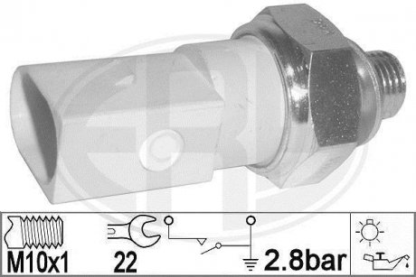 Датчик давления масла Volkswagen Golf, Jetta, Audi TT, Volkswagen Scirocco, Audi A3, Volkswagen Touran, Audi A6, Seat Altea, Audi A4, Seat Toledo, Skoda Octavia ERA 330831