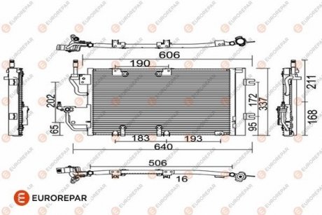 8418991000 Радіатор кондиціонера Opel Astra, Zafira EUROREPAR 1609634380