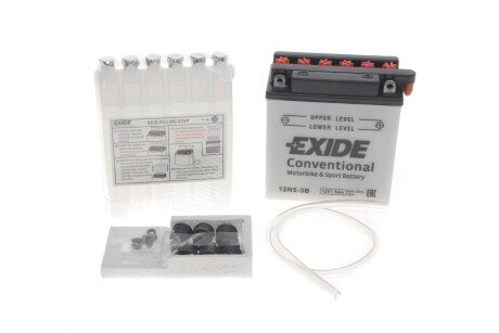 Акумуляторна батарея 5Ah/40A (120x60x130/+R/B0) (мото) (сухозаряджений) EXIDE 12N5-3B