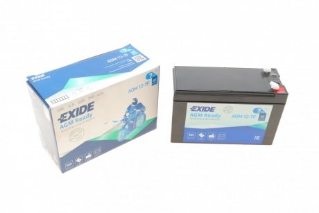 Акумуляторна батарея 7Ah/85A (150x65x100/+L/B0) (AGM) (мото) EXIDE agm12-7f